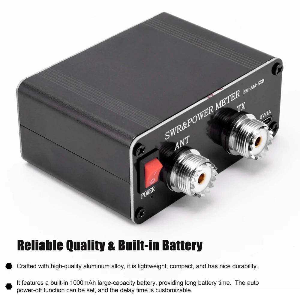1.8-54MHz Shortwave Meter 120W SWR Digital Power Standing  Meter FM AM SSB Modes Power Meter Support SWR/Power Tool