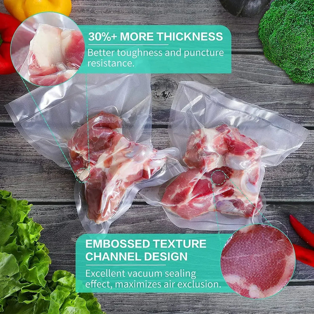 50PCS Net Pattern Vacuum Bag Food Bag Household Fresh-Keeping Bag Cooked Food Packaging Bag