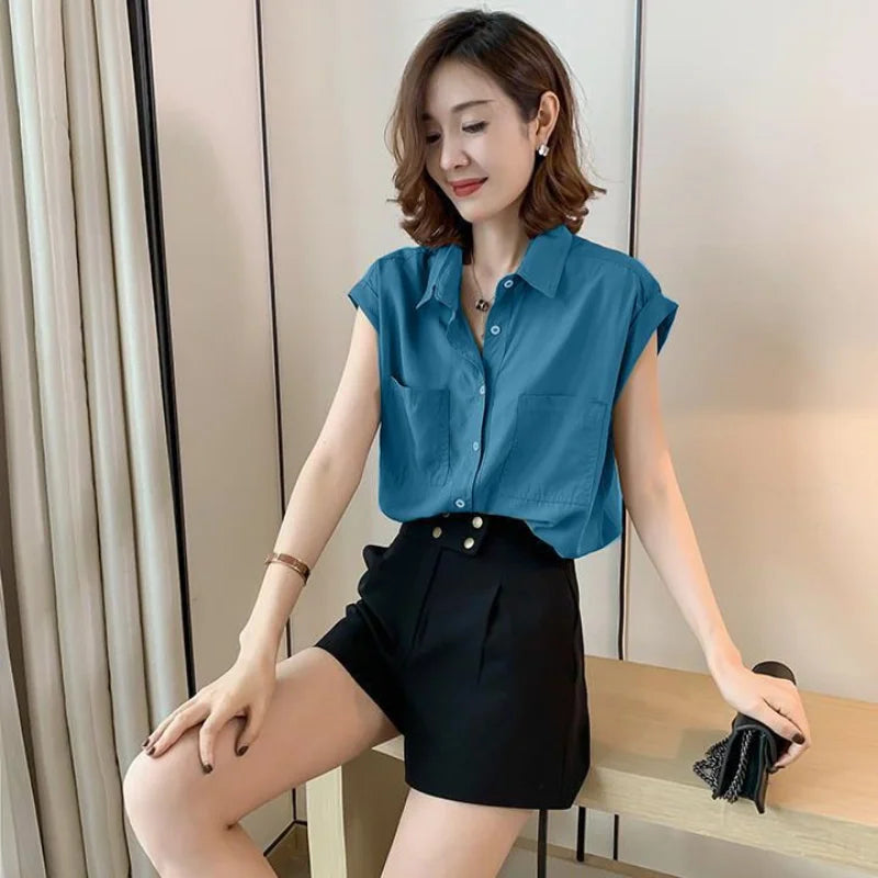 Korean Style Particular Beautiful  Blouses  Tops for Woman Youth Short Sleeve Floral Fashion Sexy Tunic Black Satin Shirt Woman