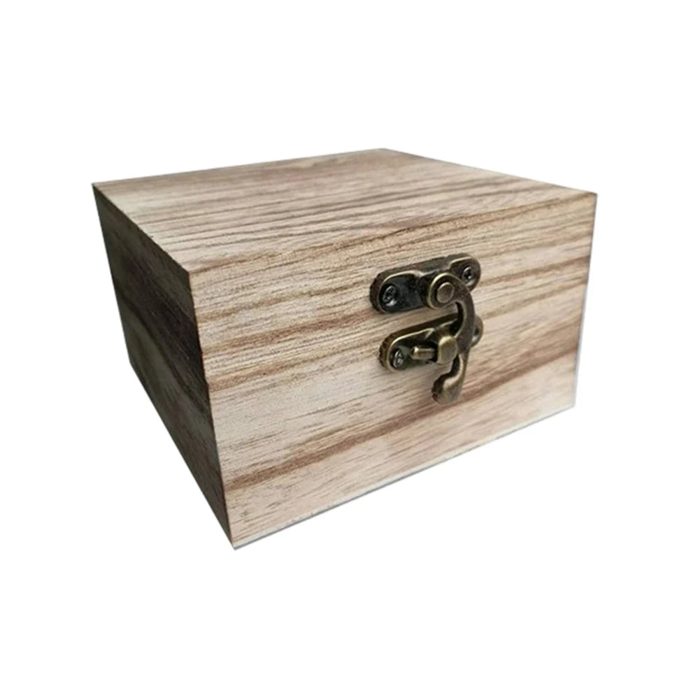 Square Wooden Storage Box With Lid Retro Flip-top Wooden Box Giving Box 10*10*6CM Jewelry Organizer Box For Home Decoration