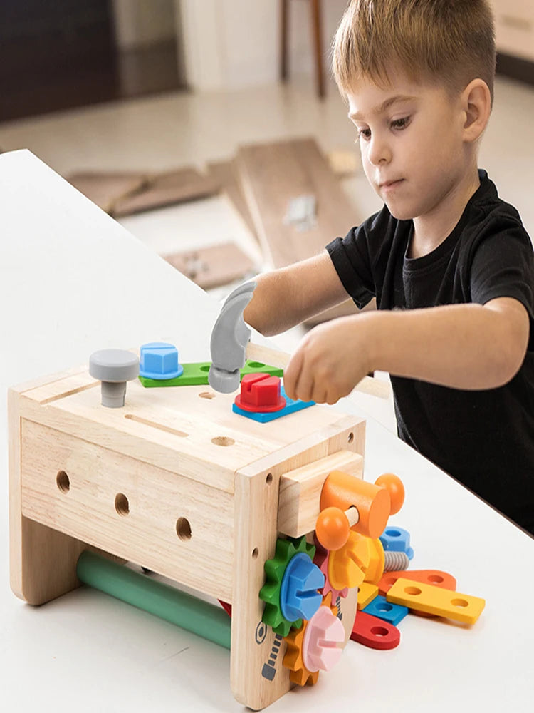 Kids Tool Bench Wooden Set Toys Montessori Toys Workbench Construction Toys Educational Toys Christmas Birthday Gifts boys