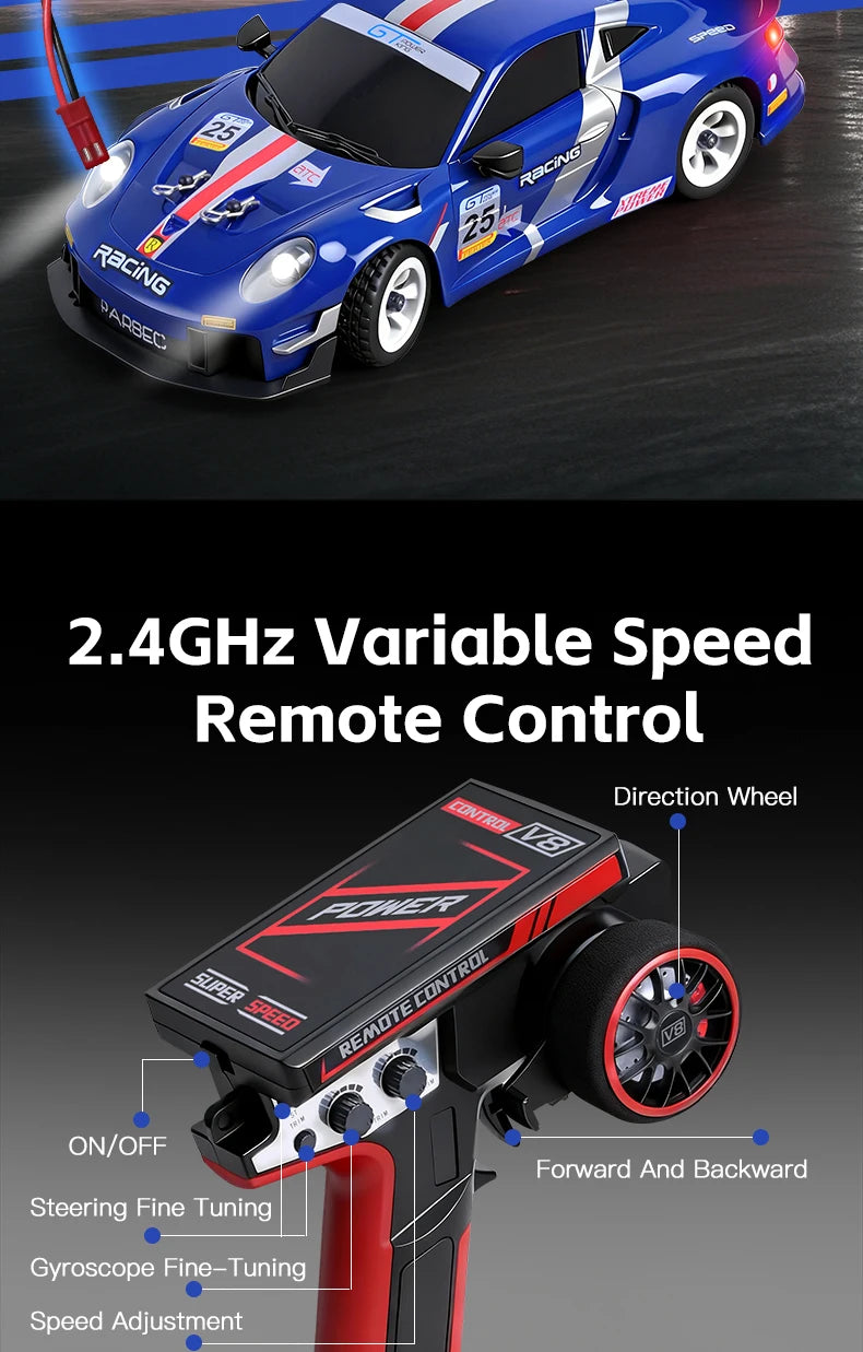 WLtoys 1/28 RC Drifting Car 284191 284019-A Upgraded Gyro 4WD High Speed Radio Control Model 2.4G Drift Racing Vehicle Mini Gift