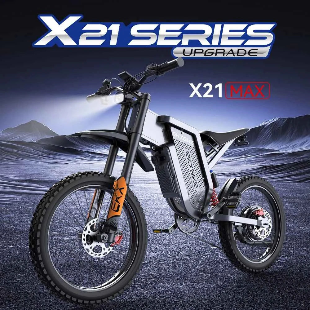EKX X21 Max Electric Motorcycle EBIKE 3000W Brushless Gearless Motor, 60V 30Ah Battery, 85km/h, Adult Off-Road Ebike