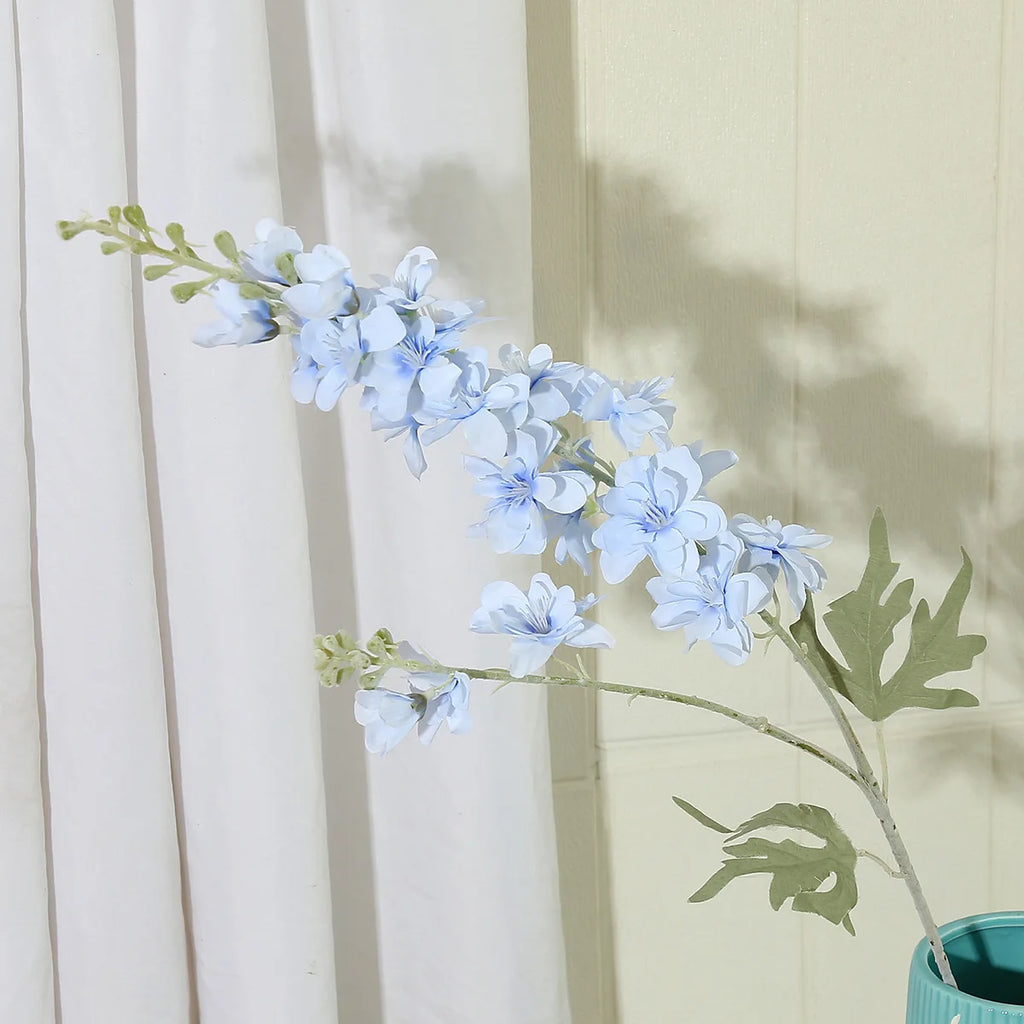 YeeNanee 6pcs Blue Delphinium Artificial Flowers Long Stem Larkspur for Wedding Centerpieces Floral Arrangements Home Vase Decor