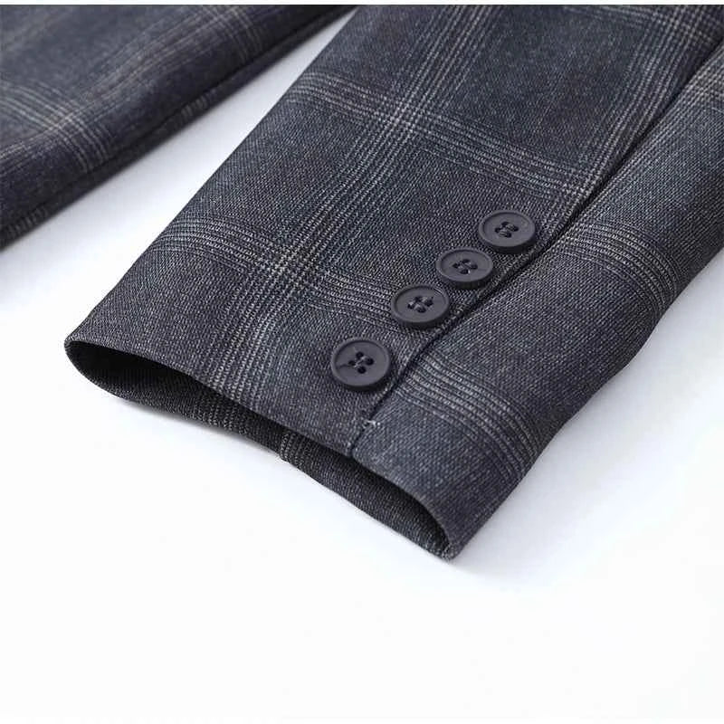 Irregular Plaid Blazer Jacket Women Fashion Stand Collar Full Sleeve Split Loose Short Jackets 2025 Lady Daily Commute Outwear