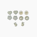 10PCS Fashion Shoe Charms Set Accessories Hole Shoe Buckle Summer Pearl Rhinestone Flower DIY Shoes Decorations for Sandals
