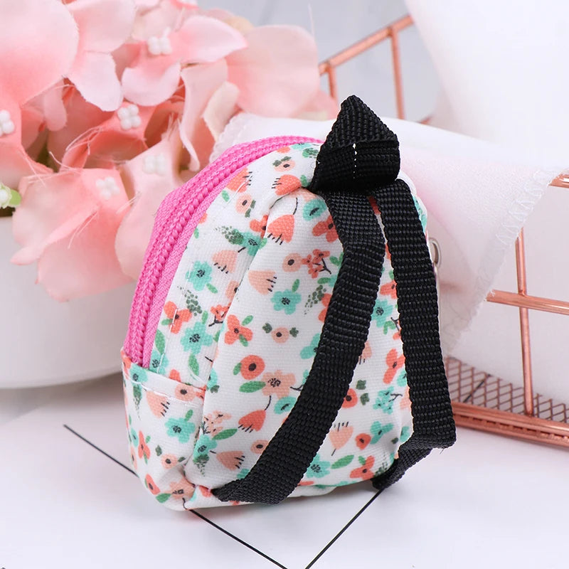 1:6 1:12 Dollhouse Miniature Flower Backpack Schoolbag Dolls Accessories