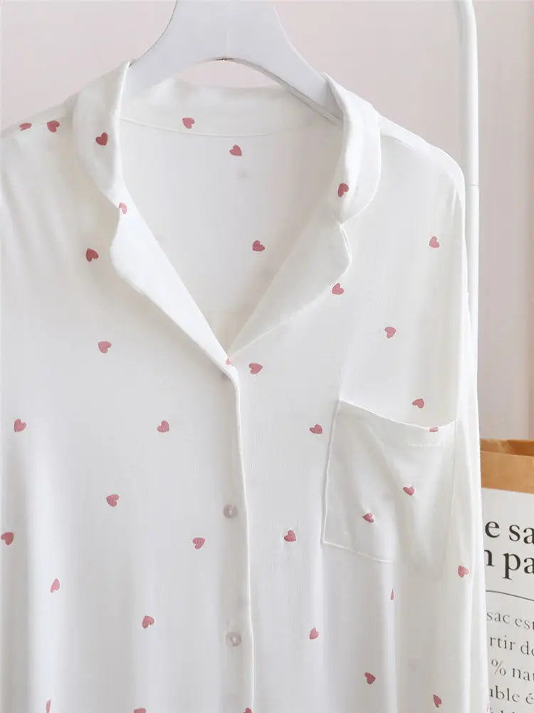 Nightgowns Women Sleepwear Baggy M-3XL Sweet Girlish Japanese Style Kawaii Clothes Home Cozy Designer Minimalist Pockets Print