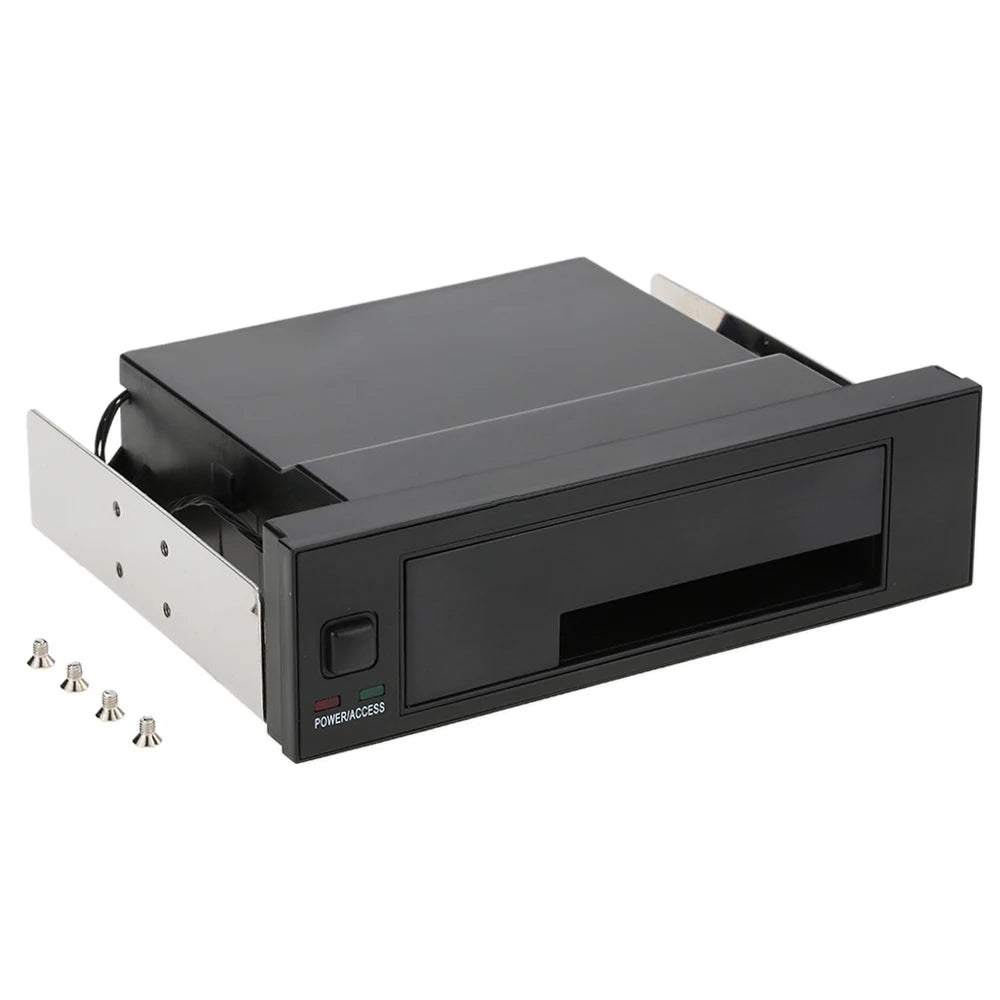 Indicator Light Support Hot-swap Internal Single Bay Mobile Rack Enclosure w/ LED for 2.5/3.5inch SATA HDD SSD Fit PC 5.25'' Bay