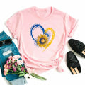 Ukraine Flag Sunflower Vintage Ukrainian Ukraine Print Women Graphic T Shirt Summer Casual Oversized T Shirt