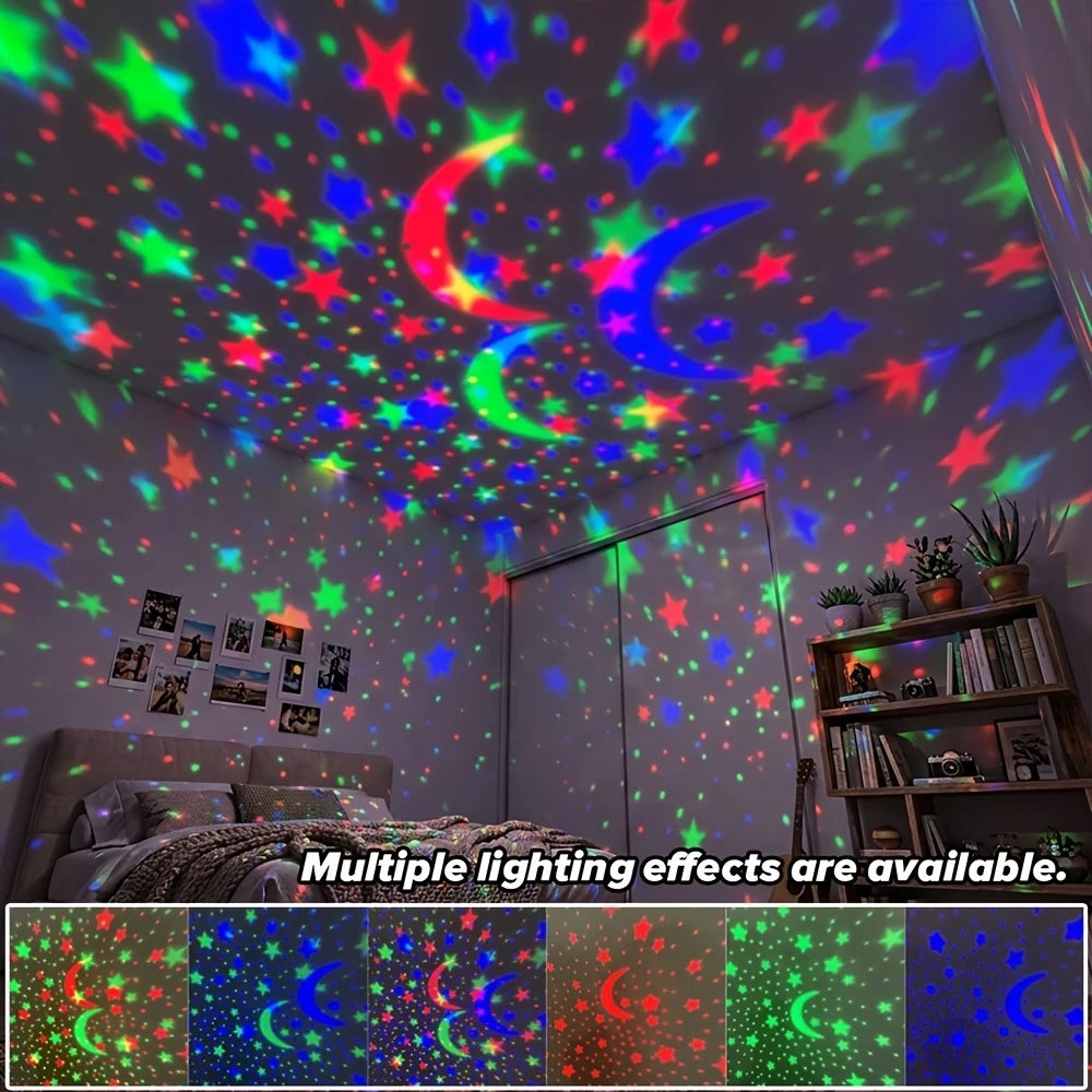 LED Starry Sky Night Lights USB Projector Lamp Magic Ball Moon Star Christmas Lights Home Room Atmosphere Decorations