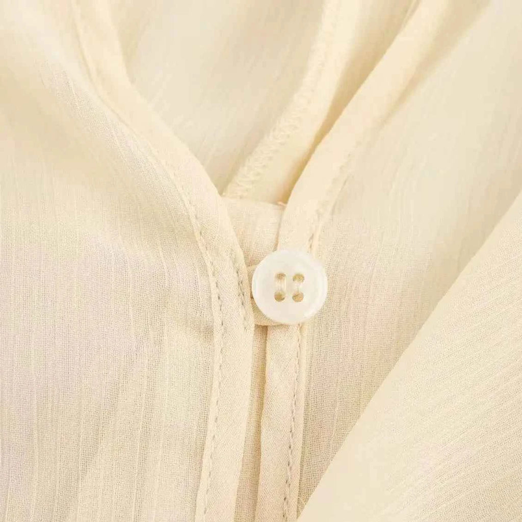 Women Casual Ruffled Shirt Women Loose Lace Up Hollow Out V Neck Tops Spring Blouses Women Clothes 4786063