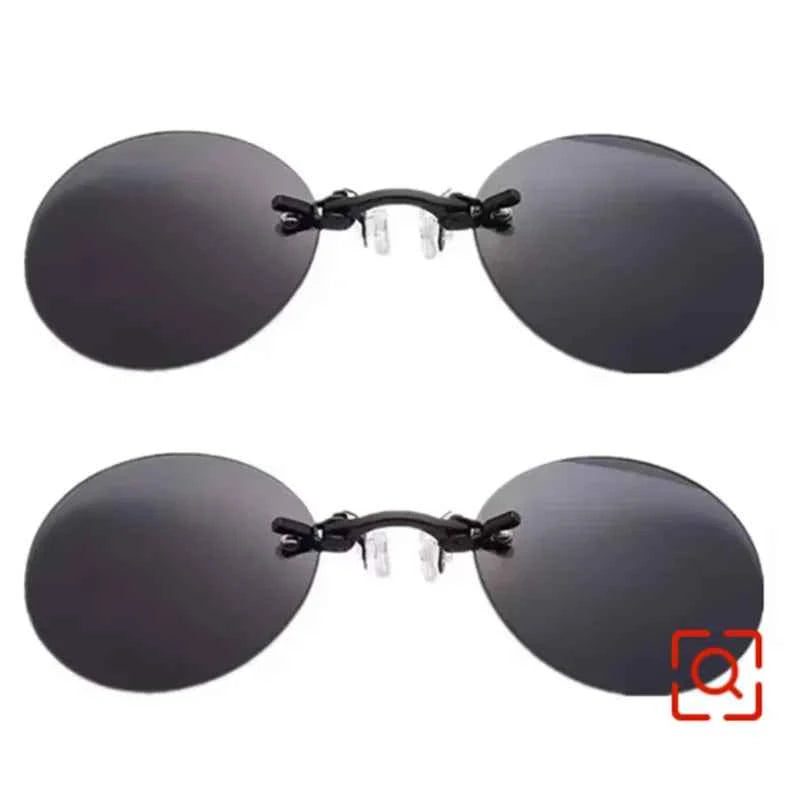 Sunglasses Mini Frameless Vintage Men Eyeglasses1/2pcs Clip On Nose Glasses Round Rimless Frameless Vintage Men Eyeglasses