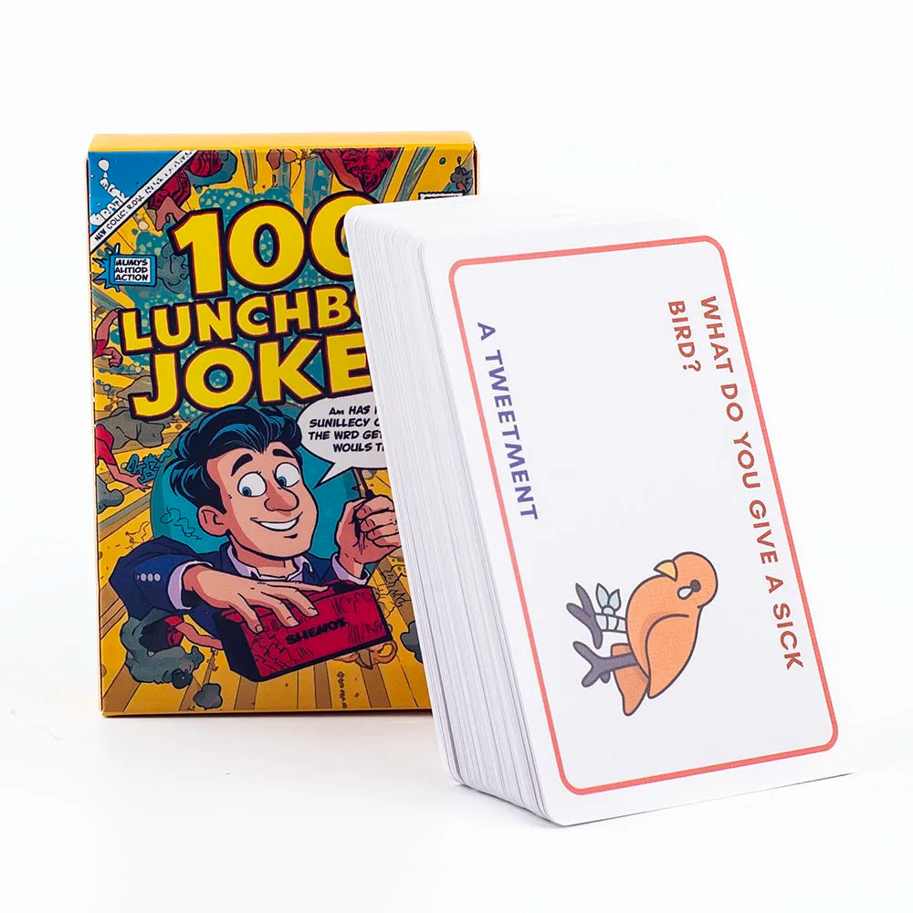Kids Joke Cards 100pcs - Fun Lunchbox Notes With Puns Riddles Conversation Starters For Family Car Rides Road Trip Board Game