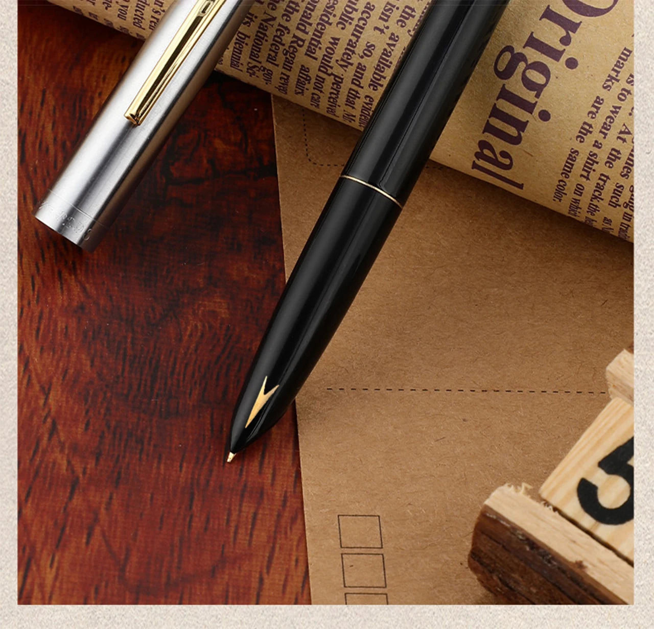 Hero 616S Classic Retro Fountain Pen Dark Tip 0.5mm Iridium Gold Nib Business Office Gift Student School Stationery Supplies
