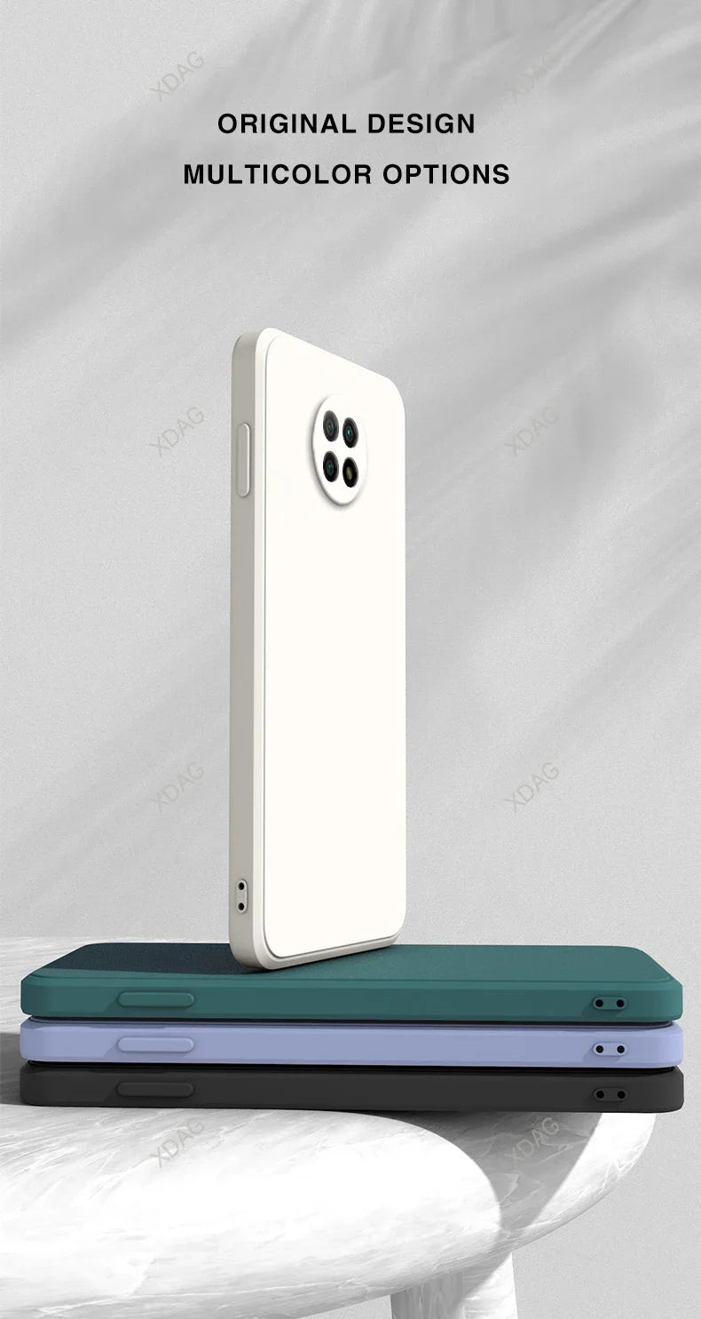 Original Basic Phone Case Cover for Xiaomi Redmi Note9 Note 9T 9 Pro 9Pro Max 9S 5G Square Silicone Soft Back Fundas Accessories