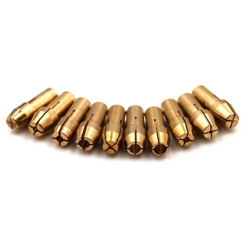 10Pcs 0.5mm-3.2mm Mini Drill Chucks Adapter Dremel Mini Drill Chucks Chuck Adapter Micro Collet Brass For Power Rotary Tool