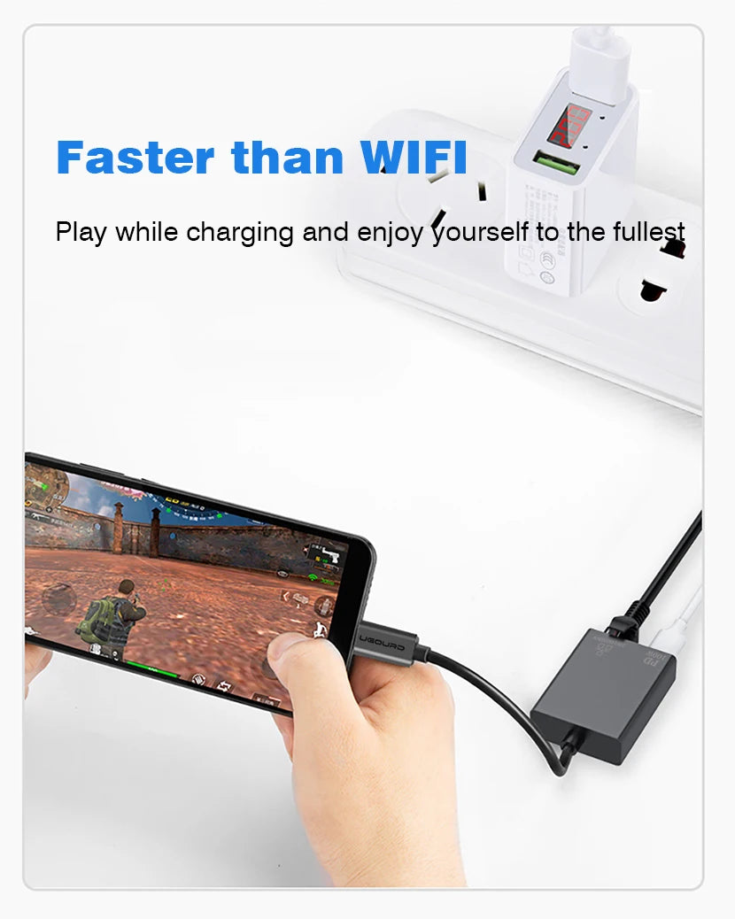 UGOURD 100Mbps 1000Mbps USB C Ethernet Adapter with Charge 100W USB3.0 2.5 Gigabit Network Card USB to RJ45 Lan Cable Converter