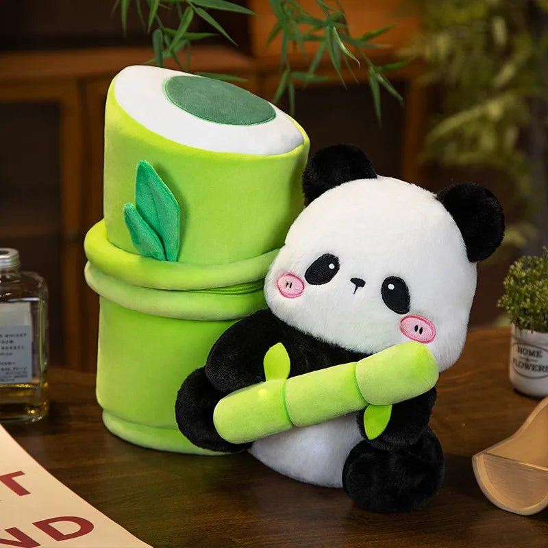 2 in 1 Cute Bamboo Panda Plush Toy Kawaii Stuffed Animal  Panda Plushie Doll Pillow