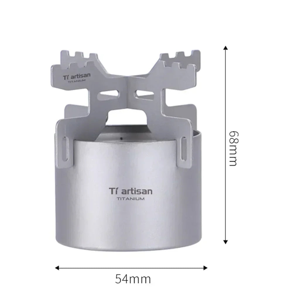 70ml Camping Titanium Alcohol Stove Lightweight Liquid For Furnace Titanium Alcohol Stove Outdoor Camping Accessories