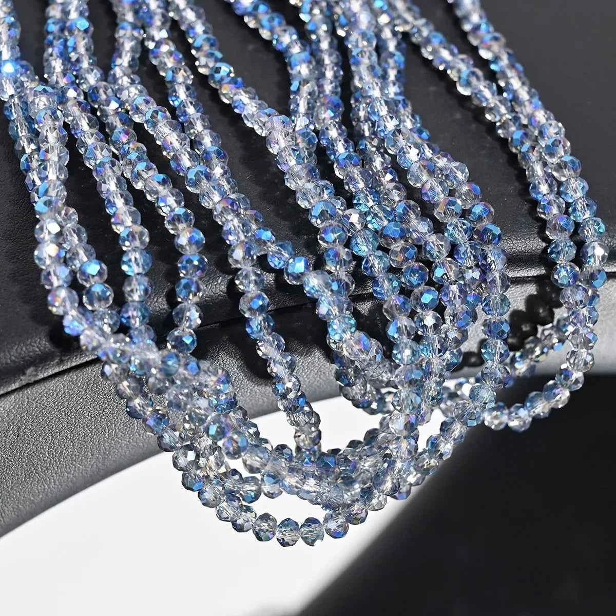 1 Strand 4MM Artificial Crystal Glass Beads Round AB Clear Faceted Loose Spacer Bead for Jewelry Making DIY Bracelet Necklace