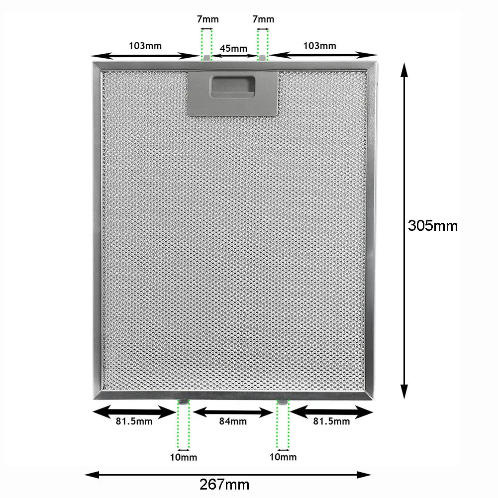 1 Pcs Silver Cooker Hood  Filters Metal Mesh Extractor Vent  Filter 305x267x9mm Silver Hoods Oil Filter  Range Hood Accessories