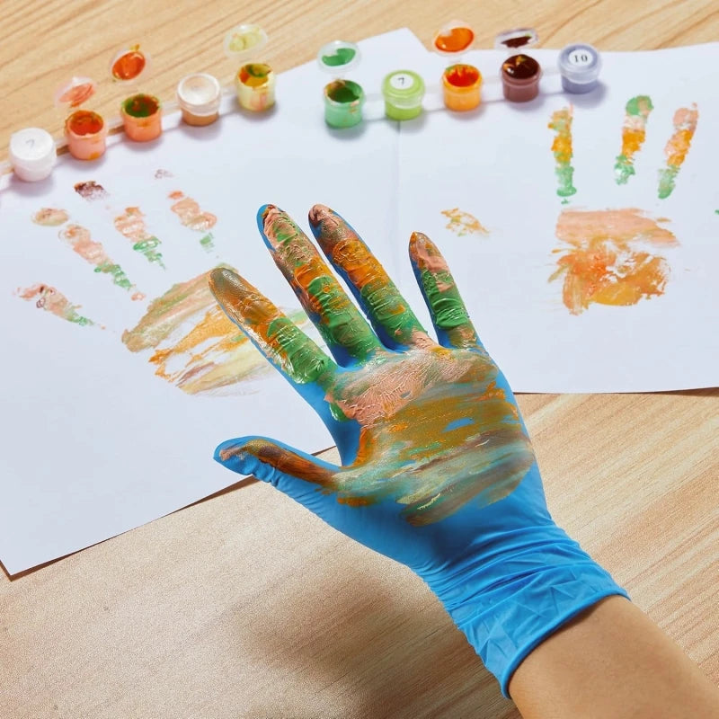 Kids Disposable Nitrile Gloves for 6-15 Years Students 4Mil Latex Powder Free Cleaning Gloves for Kids Crafting Cooking Painting