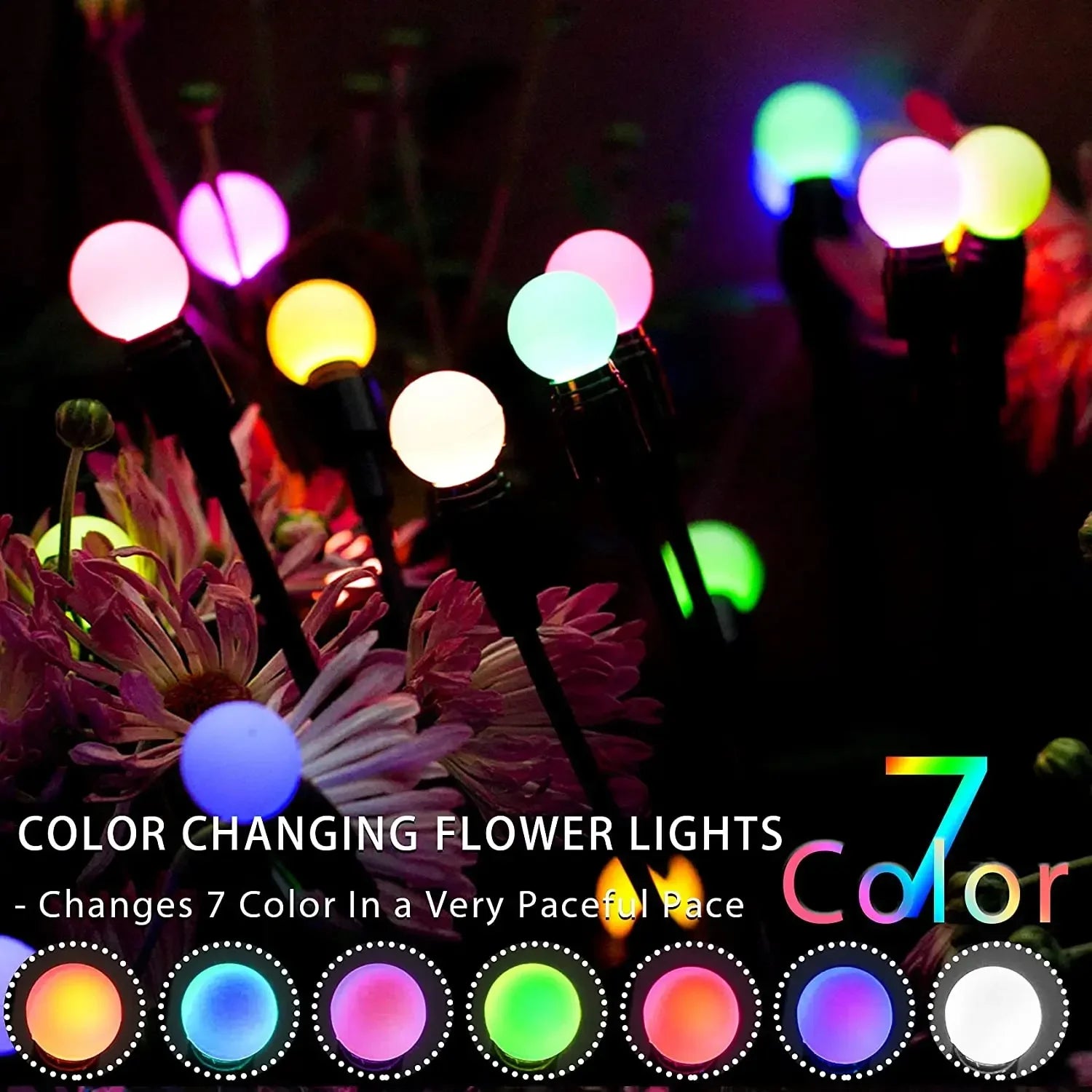 6/810 LED Solar Garden Lights Powered Firefly Lights Outdoor Waterproof Vibrant Garden Lights for Patio Pathway Decoration,Warm