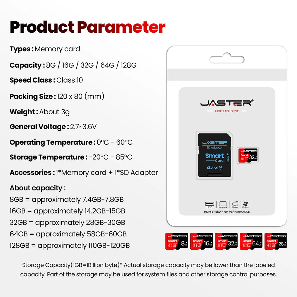 Class 10 Memory Card 8GB 16GB 32GB Mini SD Card 64GB 128GB Portable TF External Storage Devices For Computer Creative Gift