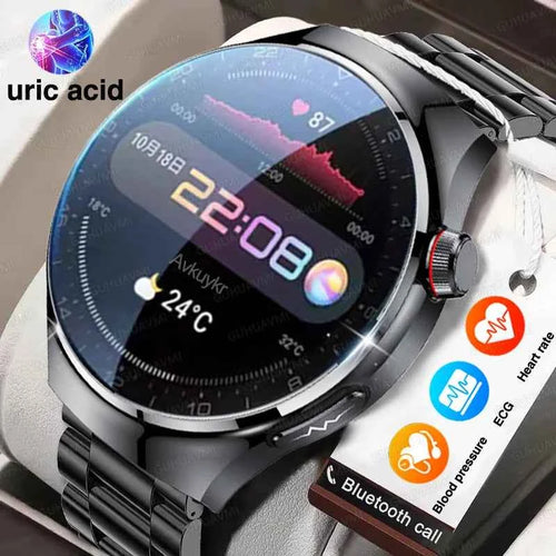 2025 High precision ECG Uric Acid Blood Fat Smart Watch Men Body Fat Blood pressure Heart rate Pulse Health  Watches