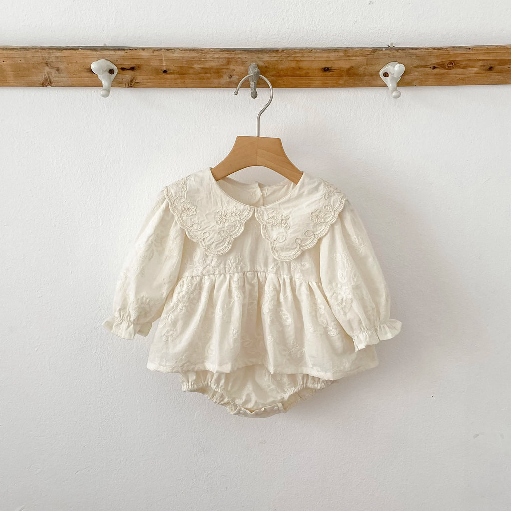 Autumn Baby Bodysuit Sisters Dress Flower Embroidery Dress Infant Girls Toddler Outfit  Baby Girls Rompers Family Sister Dress