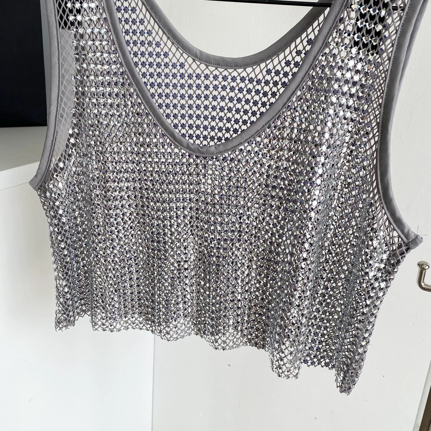 Ele Svel Women's Vest Summer Me Hollow Heavy Embroidery ort Design Street Sexy Top Faion Commute Sle Slim Fit