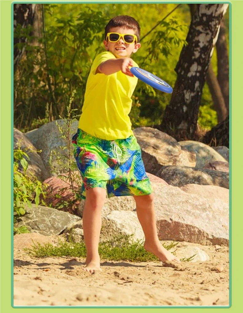 Kids Soft Rubber Frisbee Cartoon Flying Disc Safe Outdoor Sport Toy Parent-Child Game for Boys Girls Beach Backyard Family Play