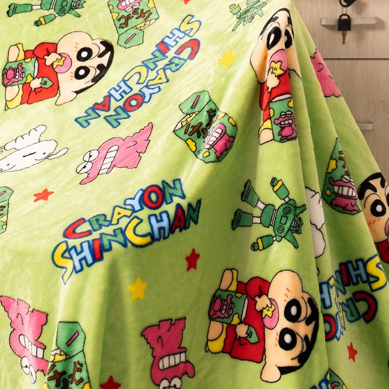 Comfortable Anime Printing Blanket Warm Flannel Blanket Crayon Shin Chan Blanket Bedspread Bedroom Sofa Bed Girl Kids Nap