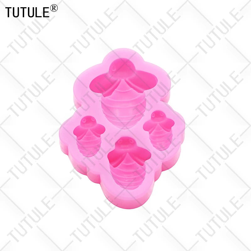 3D Honeybee Keychain Earrings Silicone Mold DIY Honeybee Clay epoxy resin Accessories Silicone Moulds cake Chocolate Molds