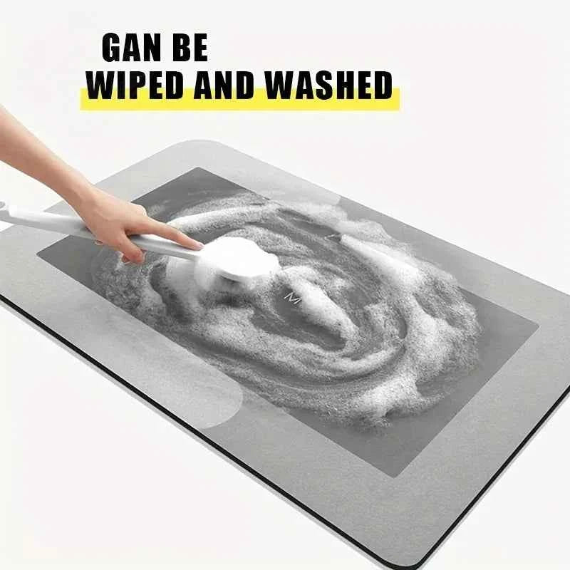 Diatomaceous Earth Bath Mat Super Absorbent Non Slip Fast Drying Soft Floor Mat for Shower Laundry Bedroom Kitchen RV Bathroom