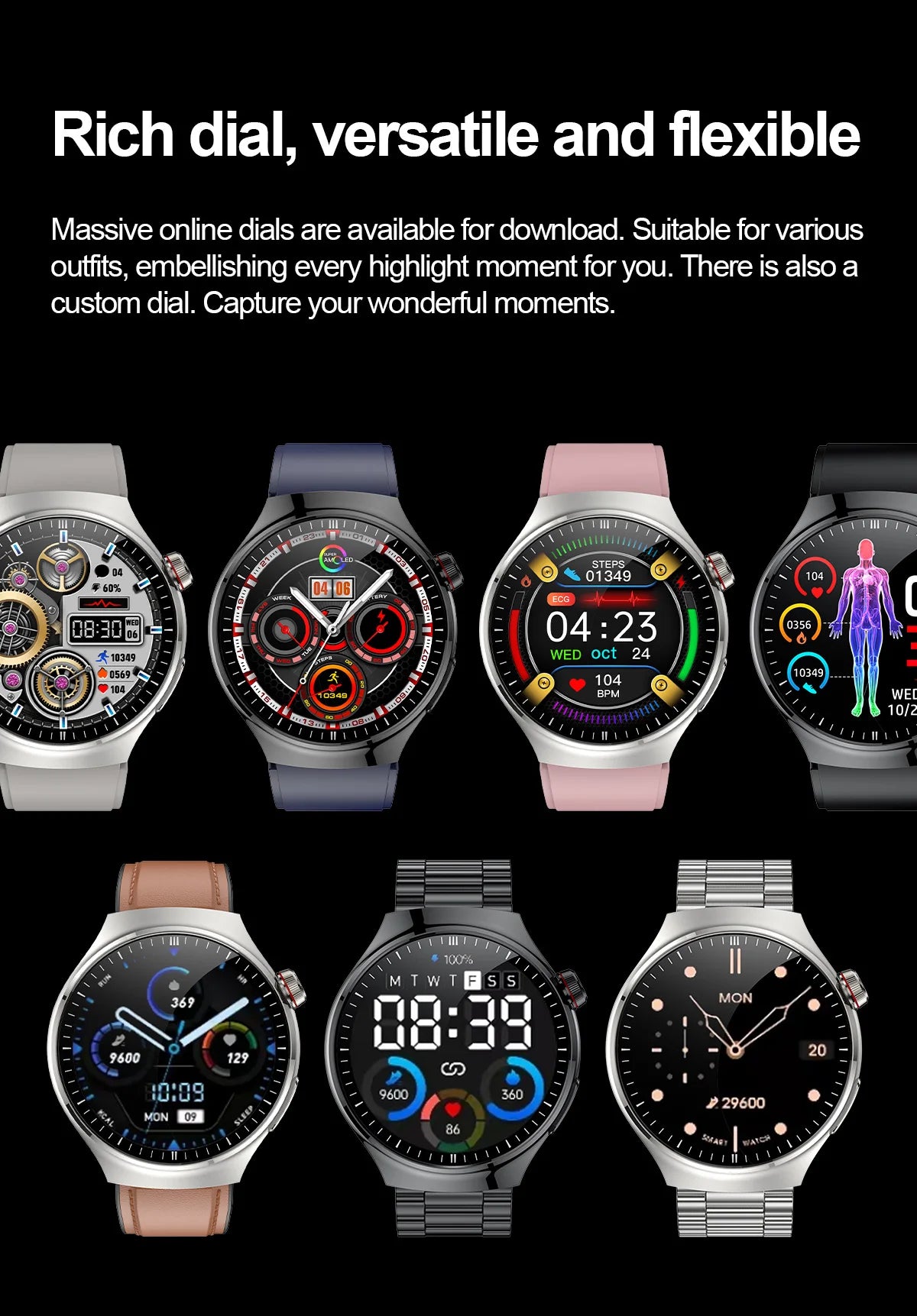2025 High precision ECG Uric Acid Blood Fat Smart Watch Men Body Fat Blood pressure Heart rate Pulse Health  Watches