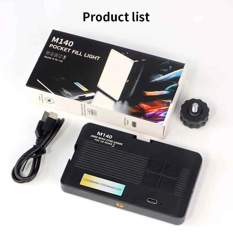 Rechargeable LED fill light 3 color temperature modes portable pocket light For cell phones laptops makeup youtube selfie videos