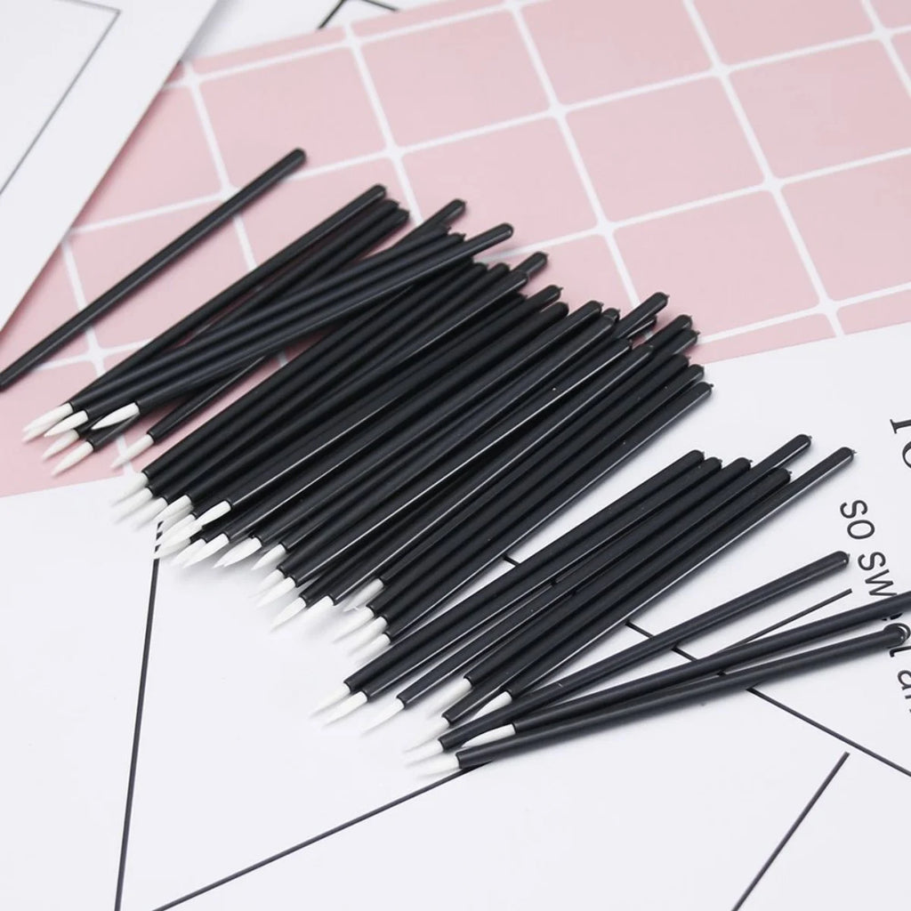 50PCS Eyeliner Lip Brush Lip Line White and Yellow Makeup Tools