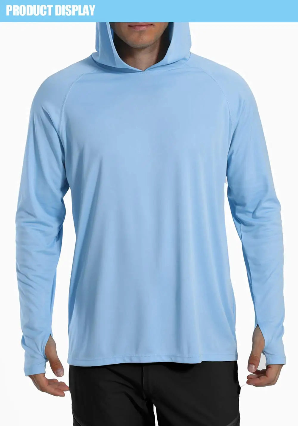 TACVASEN Sun Protection Shirts Mens Long Sleeve Hoodie Casual UV-Proof T-Shirts Breathable Lightweight Quick Dry T shirts Swim