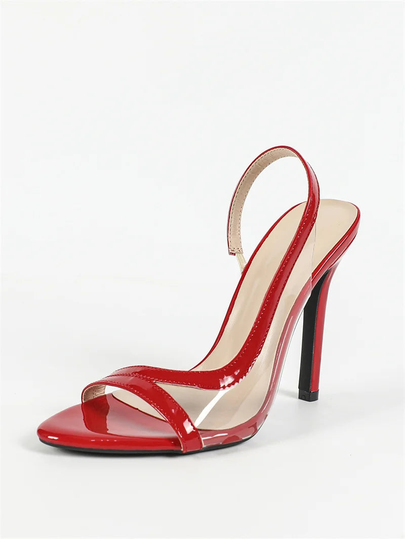 Liyke Sexy Slingback Sandals Women 2026 Summer Fashion Cozy Open Toe Slip On Back Strap Shoes Red High Heels Sandalias De Mujer