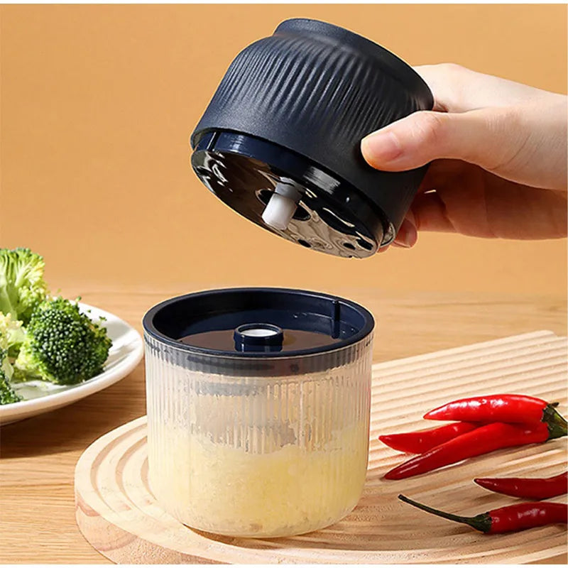 New Electric Garlic Puree Blender Kitchen Mini Food Chopper Meat Grinder With 6 Stainless Steel Blades Small Vegetable Chopper