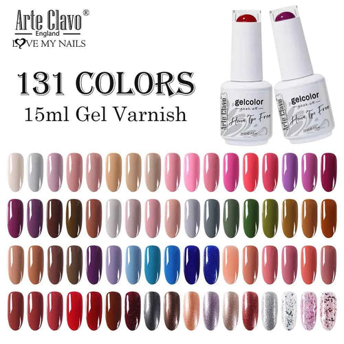 Arte Clavo TPO HEMA FREE Top Quality Discount Price 131 Colors Nail Gel Polish New Formula Nail Gel 15ml Bottle UV Gel Varnish