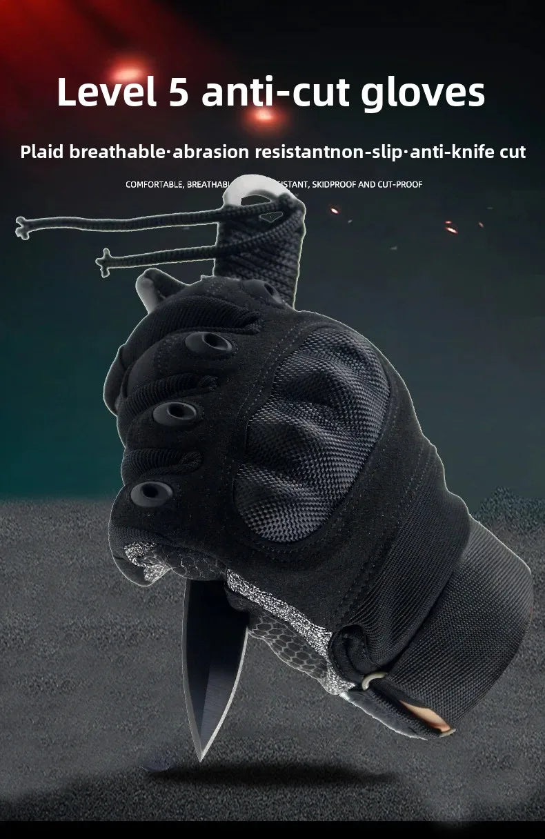 Level 5 Anti-cut and Anti-stabbing Tactical Gloves Army Fans Outdoor All Refers To Male Special Forces Combat Selfdefense Riding