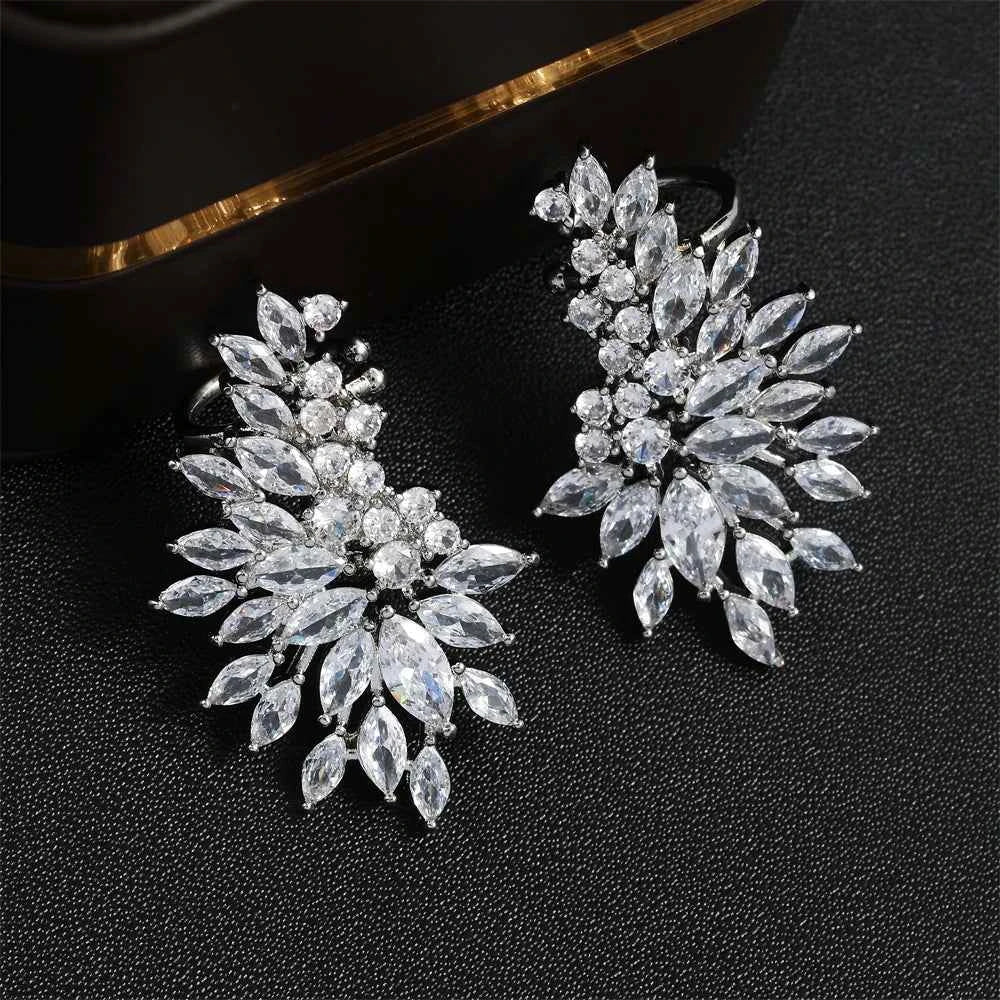 Yupsk Sparkling Cubic Zirconia Stud Earrings Gorgeous Female Wedding Party Fashion Ear Piercing Accessories for Women