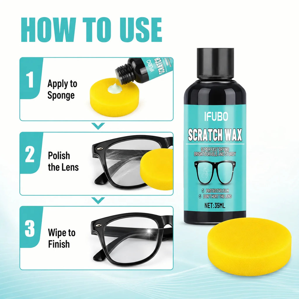Eyeglass Scratch Repair CreamEyeglass Lens and Frame Scratch Polish, Lens Scratch Polishing, Buffing, Suitable for Minor Scratch