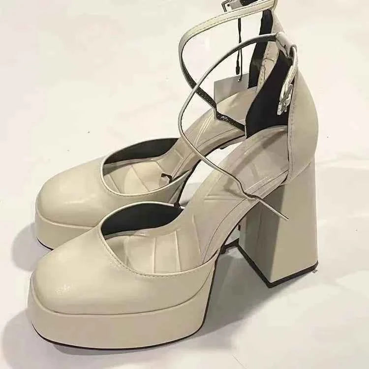Women Classic Light Weight Round Toe Black Pu Leather Square Heel Pumps for Office Lady Shoes high heels women platform sandals