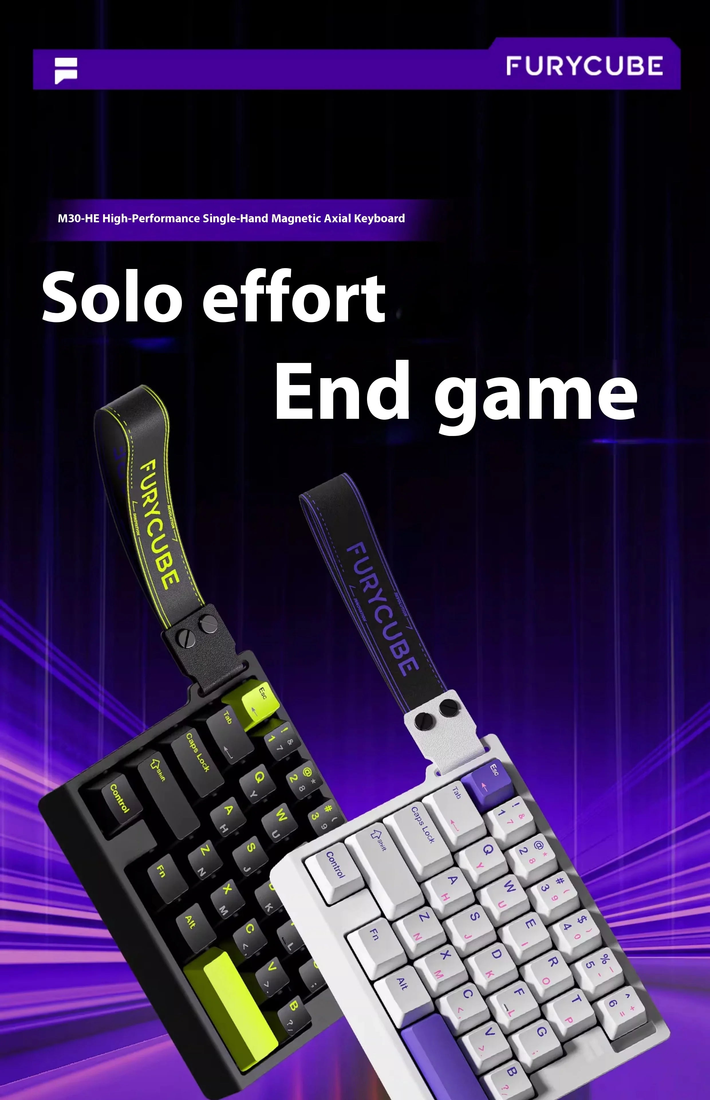 FURYCUBE M30 HE Hall Effect Gaming Keyboard Mini Keypad RT0.01mm 0.1ms Latency Support SOCD MT Valorant FPS Wired Game Keyboard