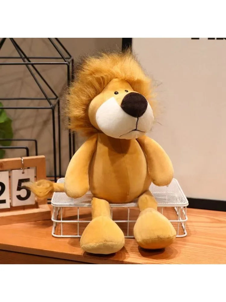 25CM Kawaii Jungle Animal Plush Toys Forest Animal Plush Dog Zebra Elephant Lion Fox Giraffe Children's Toys Doll Birthday Gift
