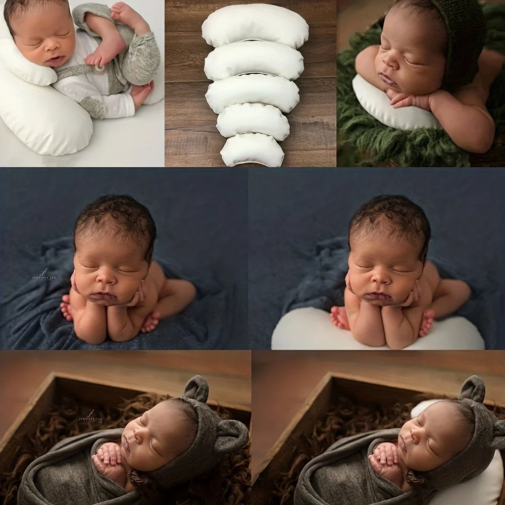 5pcs/set Newborn Photography Props Bean Pillows Crescent Auxiliary Photo Props Baby Basket Fillings Posing Pillow Photo Props